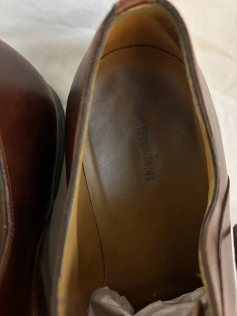 Magnanni Oxfords in Tobacco Brown Leather Men's Size 9.5M